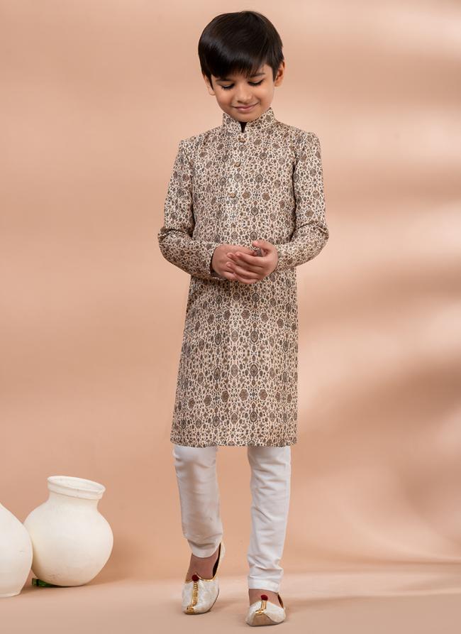 Cotton Multi Traditional Wear Digital Printed Kids Kurta Pajama